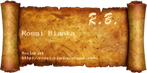 Rossi Bianka névjegykártya